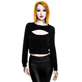 KILLSTAR Black Out Fuzzy Crop Černá L