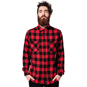 URBAN CLASSICS Checked Flanell Černá S